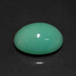 Crisoprasa verde natural de 13,08 ct, corte óvalo, opaco