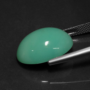 Crisoprasa verde natural de 13,08 ct, corte óvalo, opaco