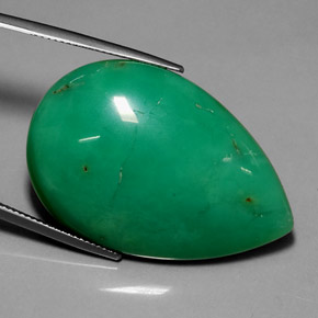 Crisoprasa verde natural de 50,17 ct, en forma de pera, opaco