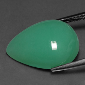 Crisoprasa Verde natural de 9.70 ct, En forma de pera, Translúcido