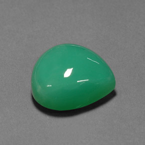Crisoprasa verde natural de 13,48 ct, en forma de pera, opaco