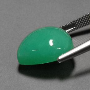 Crisoprasa verde natural de 13,48 ct, en forma de pera, opaco