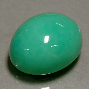 Crisoprasa verde natural de 21,02 ct, corte óvalo, opaco