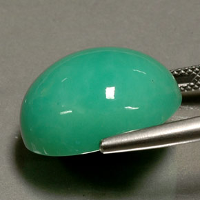 Crisoprasa verde natural de 21,02 ct, corte óvalo, opaco
