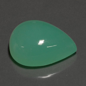 Crisoprasa verde natural de 17,55 ct, en forma de pera, opaco