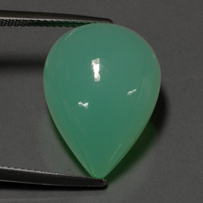 Crisoprasa verde natural de 17,55 ct, en forma de pera, opaco