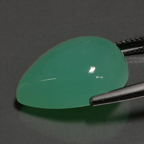 Crisoprasa verde natural de 17,55 ct, en forma de pera, opaco