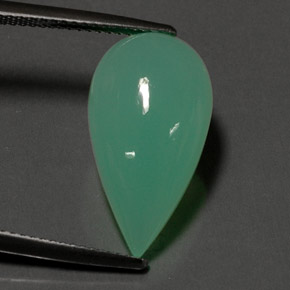 Crisoprasa verde natural de 9,38 ct, en forma de pera, opaco