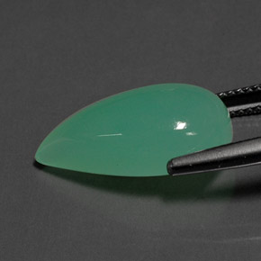 Crisoprasa verde natural de 9,38 ct, en forma de pera, opaco
