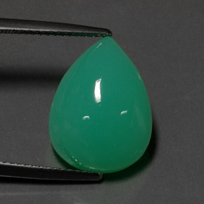 Crisoprasa verde natural de 9,43 ct, en forma de pera, opaco