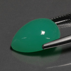 Crisoprasa verde natural de 9,43 ct, en forma de pera, opaco