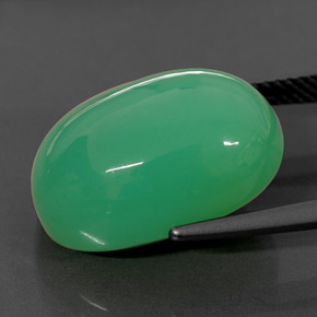 Crisoprasa verde natural de 15,84 ct, corte óvalo, opaco