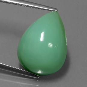Crisoprasa verde natural de 14,06 ct, en forma de pera, opaco