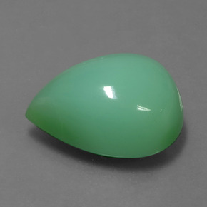 Crisoprasa verde natural de 14,06 ct, en forma de pera, opaco