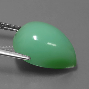 Crisoprasa verde natural de 14,06 ct, en forma de pera, opaco