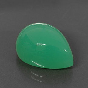 Crisoprasa verde natural de 15,05 ct, en forma de pera, opaco