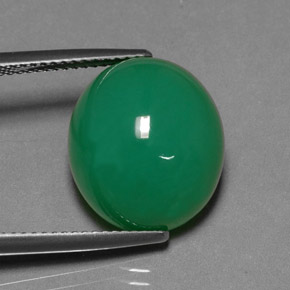 Crisoprasa Verde natural de 12.49 ct, Corte Óvalo, Translúcido