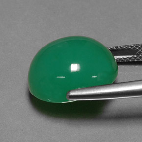 Crisoprasa Verde natural de 12.49 ct, Corte Óvalo, Translúcido