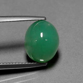 Crisoprasa Verde natural de 4.53 ct, Corte Óvalo, Translúcido
