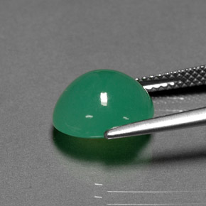 Crisoprasa verde natural de 4,29 ct, corte óvalo, translúcido