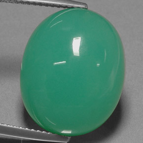 Crisoprasa verde natural de 22,23 ct, corte óvalo, translúcido