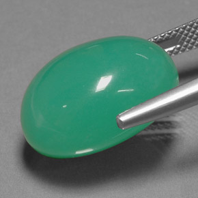 Crisoprasa verde natural de 22,23 ct, corte óvalo, translúcido