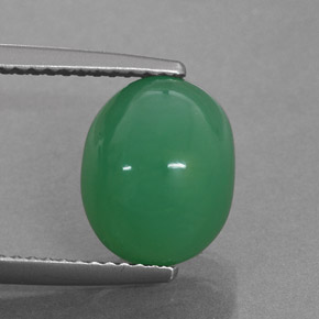 Crisoprasa Verde natural de 4.20 ct, Corte Óvalo, Opaco
