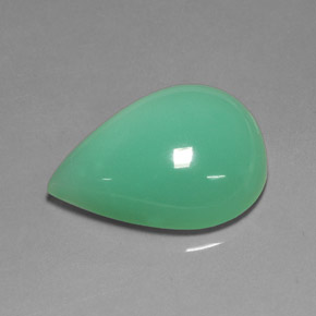 Crisoprasa verde natural de 21,89 ct, en forma de pera, translúcido
