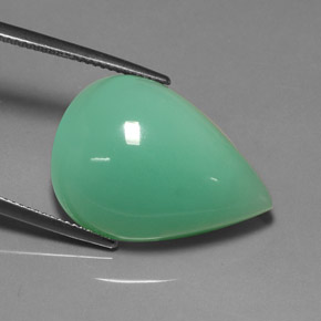 Crisoprasa verde natural de 21,89 ct, en forma de pera, translúcido