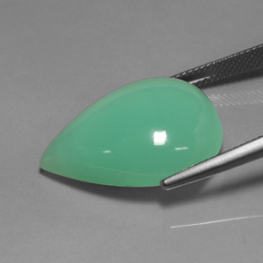 Crisoprasa verde natural de 21,89 ct, en forma de pera, translúcido