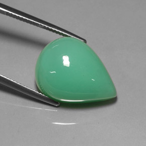 Crisoprasa verde natural de 17,50 ct, en forma de pera, translúcido
