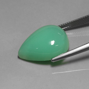 Crisoprasa verde natural de 17,50 ct, en forma de pera, translúcido