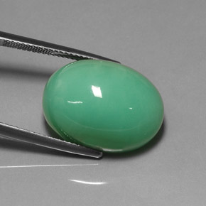 Crisoprasa verde natural de 22,75 ct, corte óvalo, translúcido