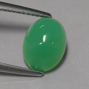 Crisoprasa verde natural de 3,24 ct, corte óvalo, translúcido