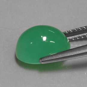 Crisoprasa verde natural de 3,24 ct, corte óvalo, translúcido