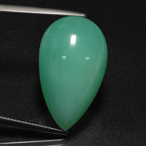 Crisoprasa Verde natural de 29.44 ct, En forma de pera, Translúcido