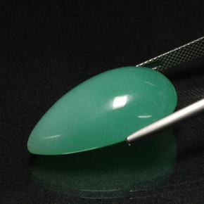 Crisoprasa Verde natural de 29.44 ct, En forma de pera, Translúcido