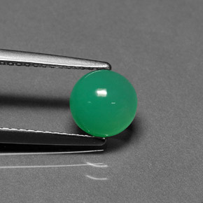 Crisoprasa verde natural de 1,30 ct, corte redondo, translúcido