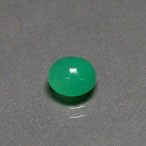 Crisoprasa verde natural de 1,30 ct, corte redondo, translúcido