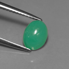 Crisoprasa verde natural de 1,67 ct, corte óvalo, translúcido