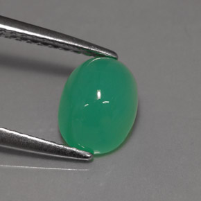 Crisoprasa verde natural de 1,48 ct, corte óvalo, translúcido