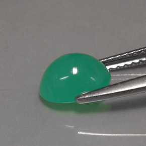 Crisoprasa verde natural de 1,48 ct, corte óvalo, translúcido