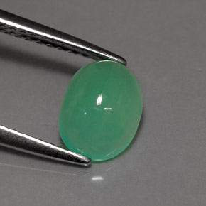 Crisoprasa verde natural de 1,15 ct, corte óvalo, translúcido