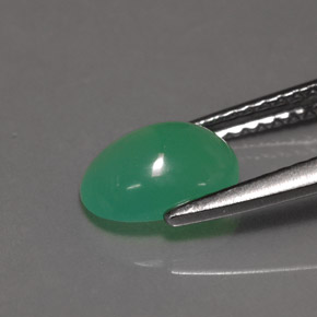 Crisoprasa verde natural de 1,15 ct, corte óvalo, translúcido