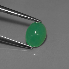 Crisoprasa Verde natural de 1.29 ct, Corte Óvalo, Translúcido