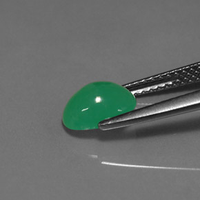Crisoprasa Verde natural de 1.29 ct, Corte Óvalo, Translúcido