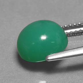 Crisoprasa verde natural de 3,24 ct, corte óvalo, translúcido