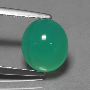 Crisoprasa verde natural de 2,52 ct, corte óvalo, translúcido