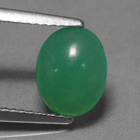 Crisoprasa verde natural de 1,55 ct, corte óvalo, translúcido