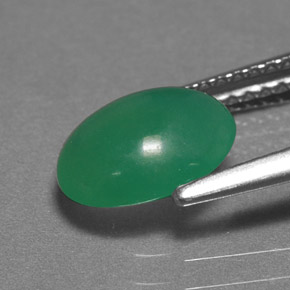 Crisoprasa verde natural de 1,55 ct, corte óvalo, translúcido